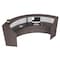 Linea Italia Curved Reception Desk 2 Units, Clear Panel, 124 inW x 49 inD, Mocha ZUT316 - alternate 3
